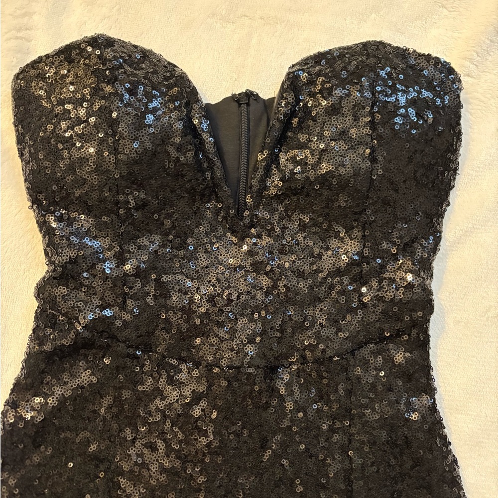 Tobi Black Strapless Sequin Mini Dress | Party | Glam | Birthday | Bachelorette - Picture 2 of 15